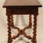 German Baroque Table, 18th century, With Marquetry Decor, Antique