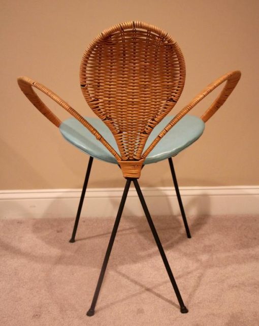 Mid-Century Style Rattan Ribbon Chair- back- styylish