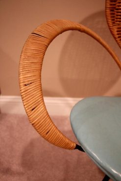 Mid-Century Style Rattan Ribbon Chair- armrest- styylish