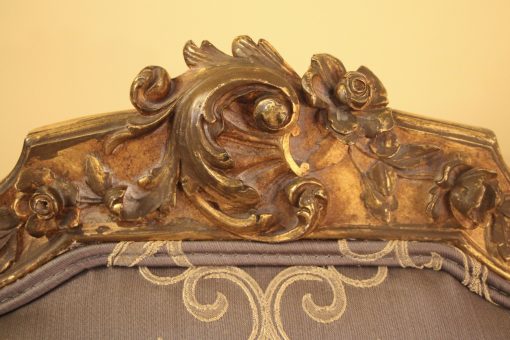 19th Century Gilded Wood Bergere- closeup backrest- styylish