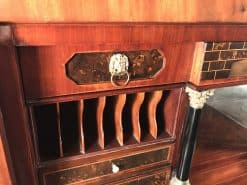 Biedermeier Drop Front Secretaire- closeup interior drawers- styylish