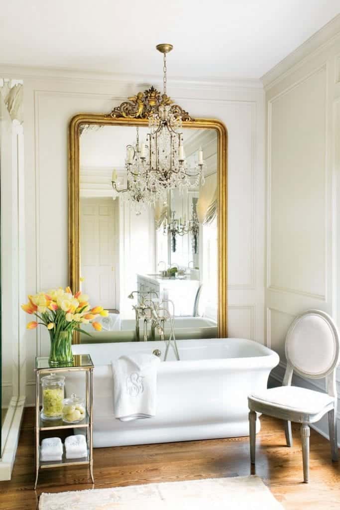 Vintage And Antique - Bathroom With Antique Mirror
