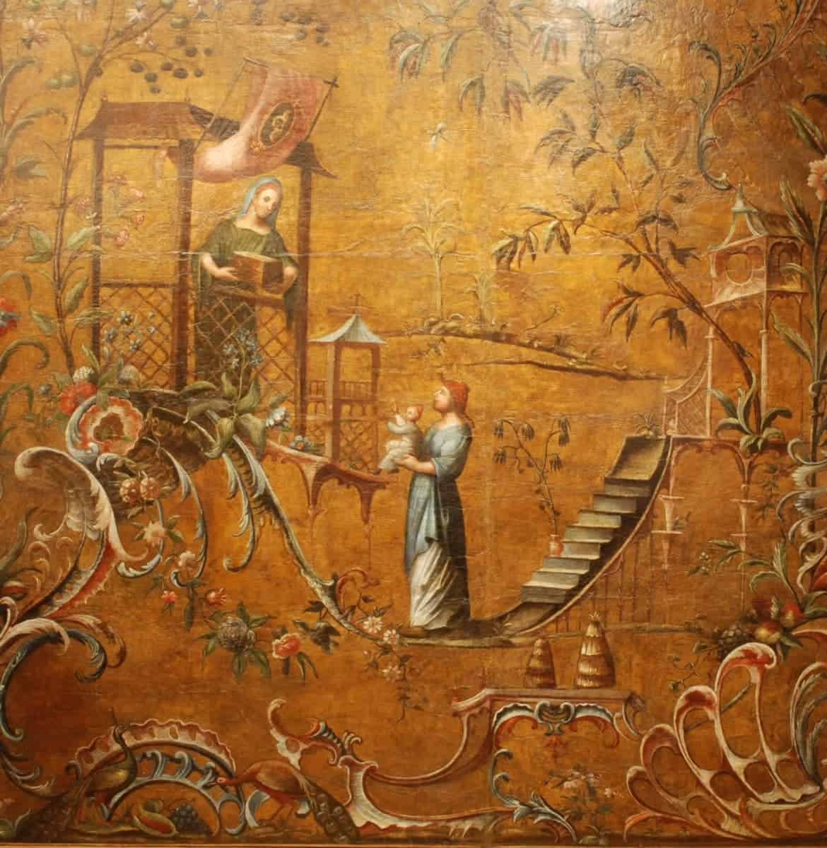Louis XV - Leather Chinoiserie Panel