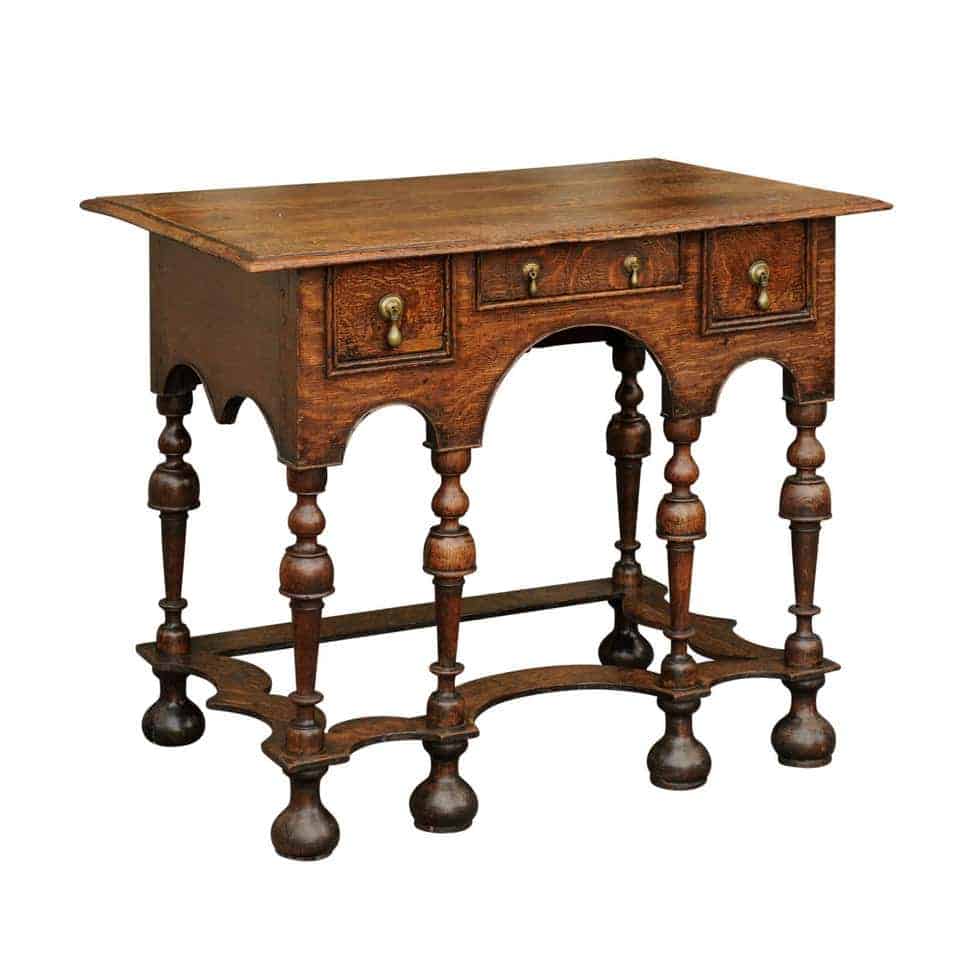 Furniture Leg Styles - William and Mary-style oak side table with trumpet legs
