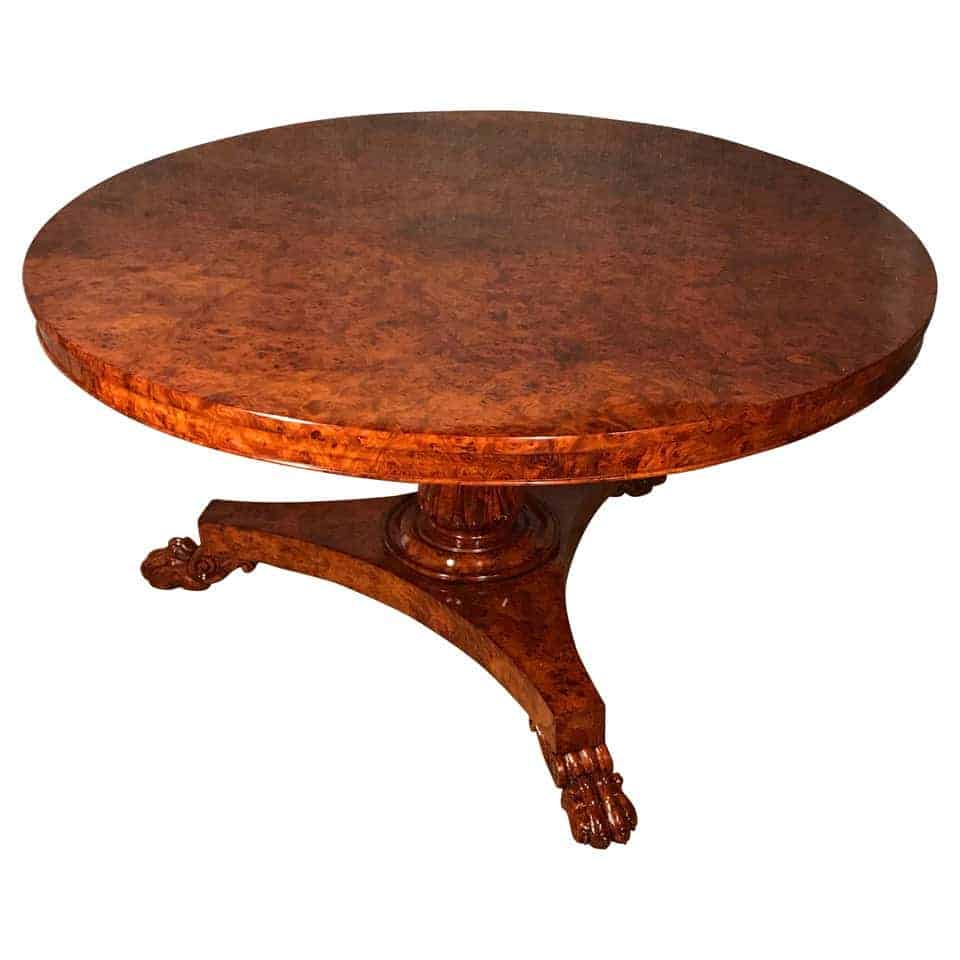 Biedermeier-style-furniture-round-table-with-maple-veneer