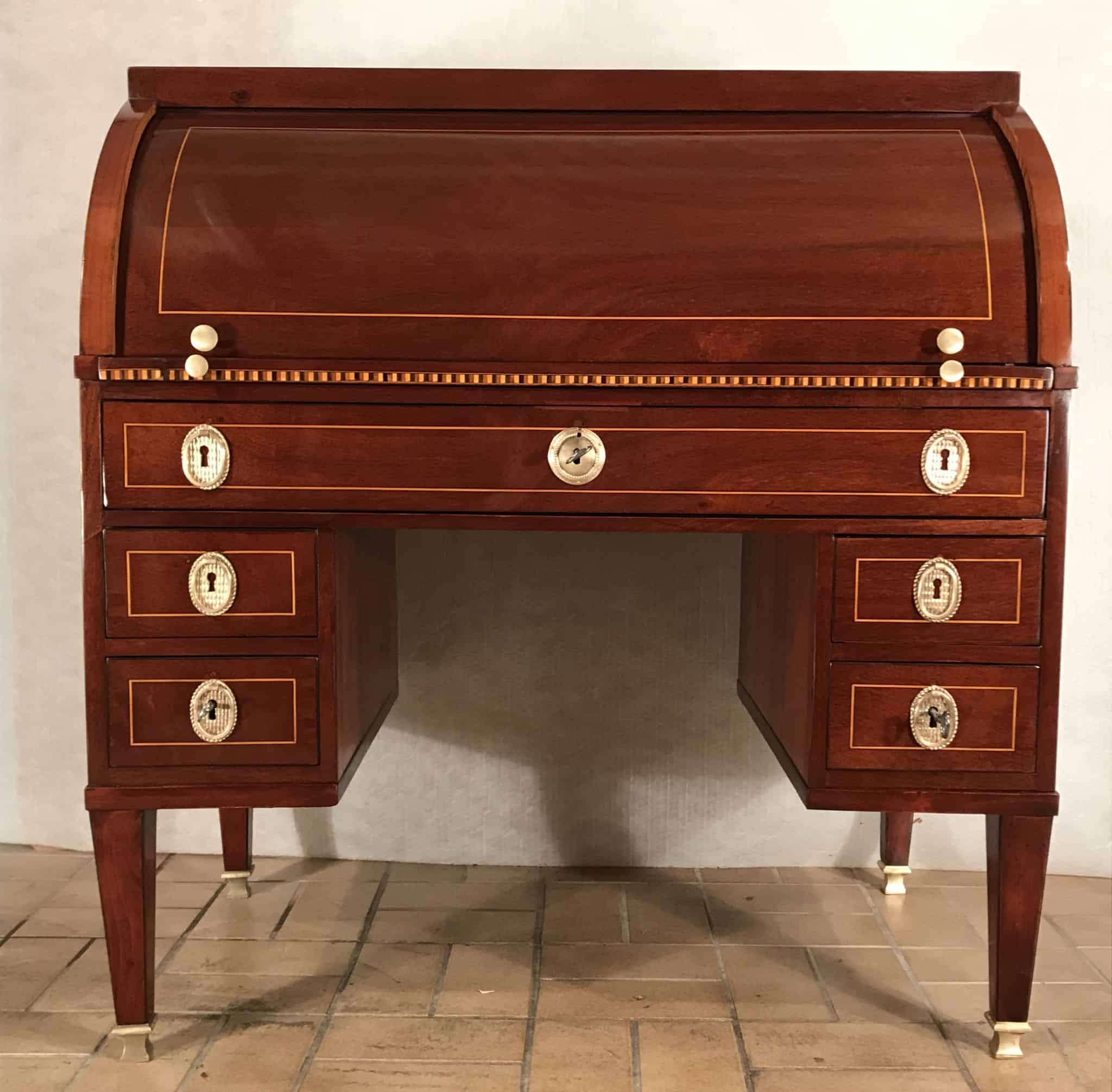 Louis XVI Roll Top Desk, France 1780 mahoganystyylish