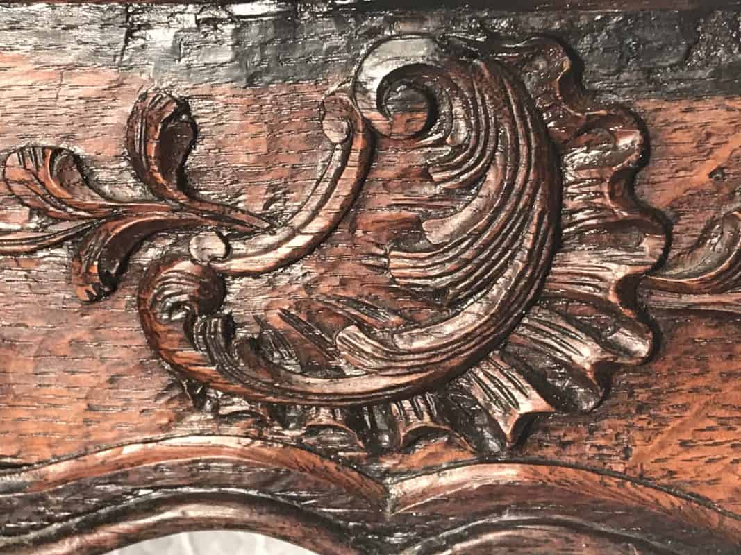Baroque Side Table- detail of carved rocaille- styylish