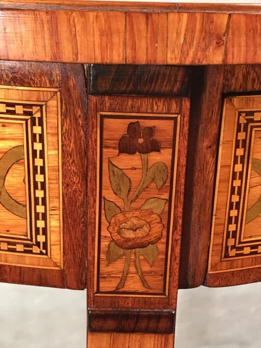 Antique side table- detail of flower marquetry- styylish