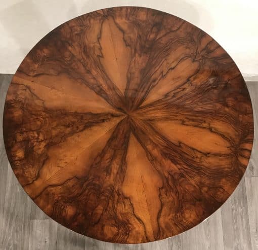 Biedermeier walnut table- top view- styylish