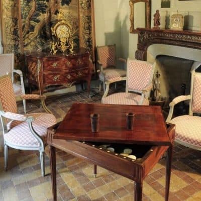 Interior with antique game table