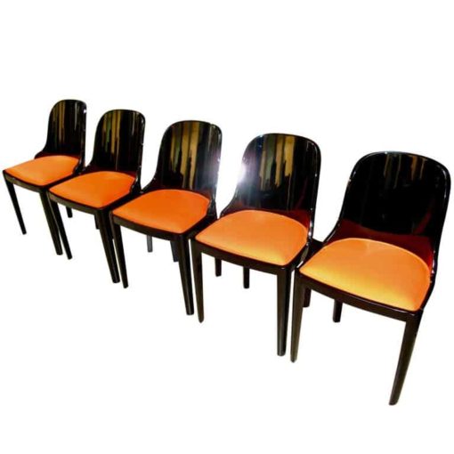 Art Deco Dining Chairs- five chairs in a row front view- Styylish