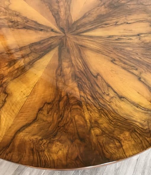 Biedermeier walnut table- detail of veneer- styylish