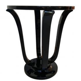 Four-Legged Art Deco Style Guéridon in Black Lacquer on Wood