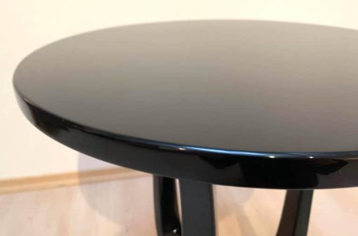 Three-Legged Art Deco Style Guéridon / Side Table, Black Lacquer