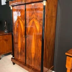 Neoclassical Armoire, Walnut Veneer, Gold-Plate, South Germany, circa 1810s