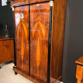 (repeat) Neoclassical Armoire, Walnut Veneer, Gold-Plate, South Germany, circa 1810s