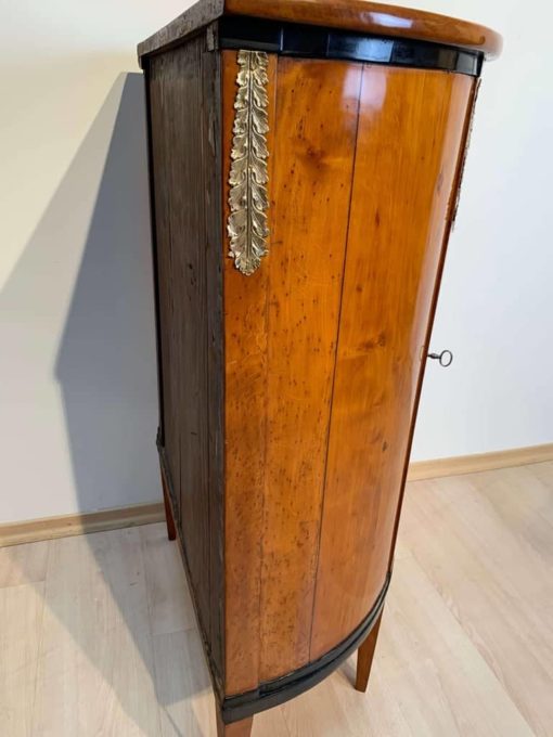Biedermeier Half Cabinet - Side Angle with Brass Leaf - Styylish