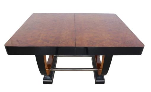 Expandable Art Deco Table - Not Extended Front View - Styylish