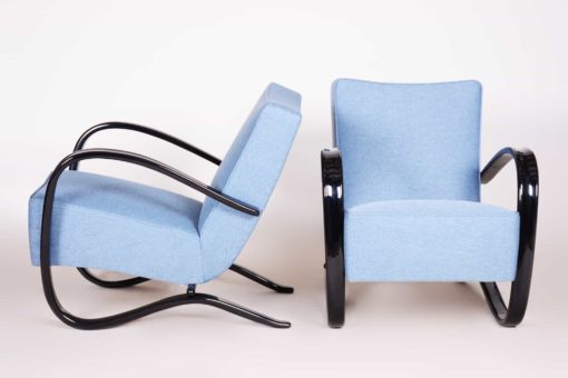 Pair of Blue Armchairs- front and side- styylish