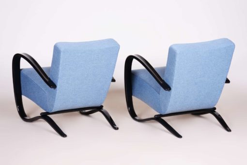 Pair of Blue Armchairs- back- styylish