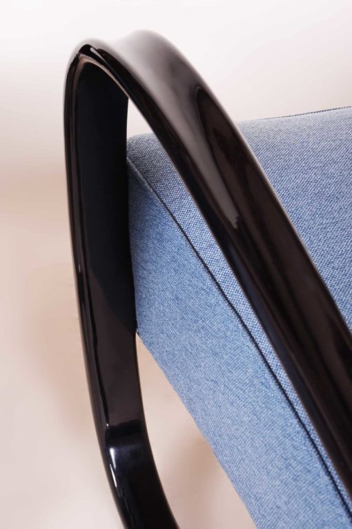 Pair of Blue Armchairs- closeup armrest- styylish