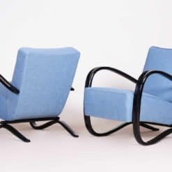 Pair of Blue Armchairs- back and side- styylish