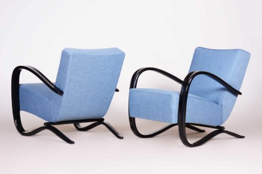 Pair of Blue Armchairs- back and side- styylish