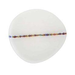 Murano glass plate- with with colorful band- styylish