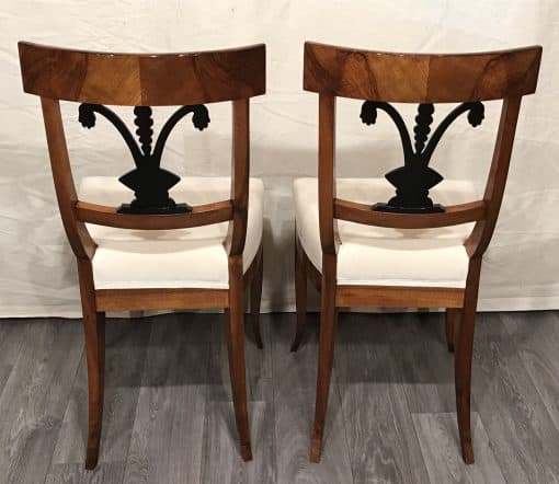 Pair of Biedermeier Walnut Chairs South German 1820