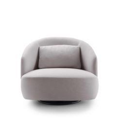 Modern Lounge chair with Footstool, front view of the swivel chair- Styylish