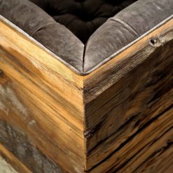 Reclaimed wood- backside corner of armchair- styylish