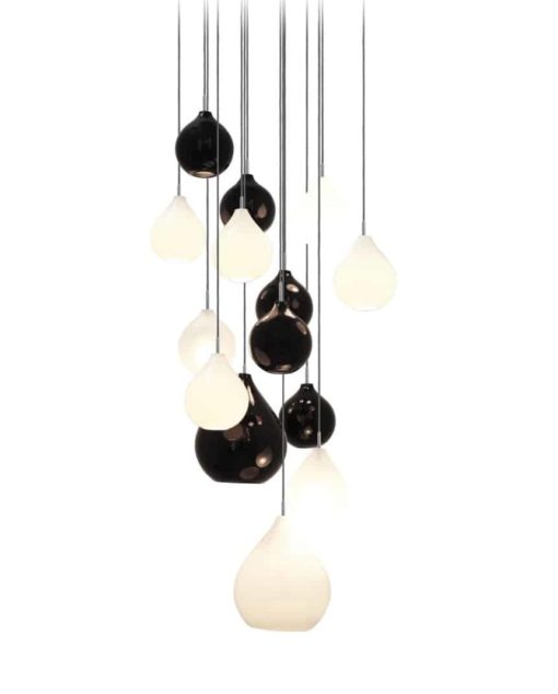 Murano Glass Pendant Light-black and white- Styylish