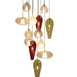 Hand blown pendant lights beige , red and green- Styylish