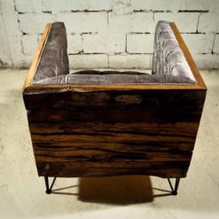 Reclaimed wood- back view of armchair- styylish
