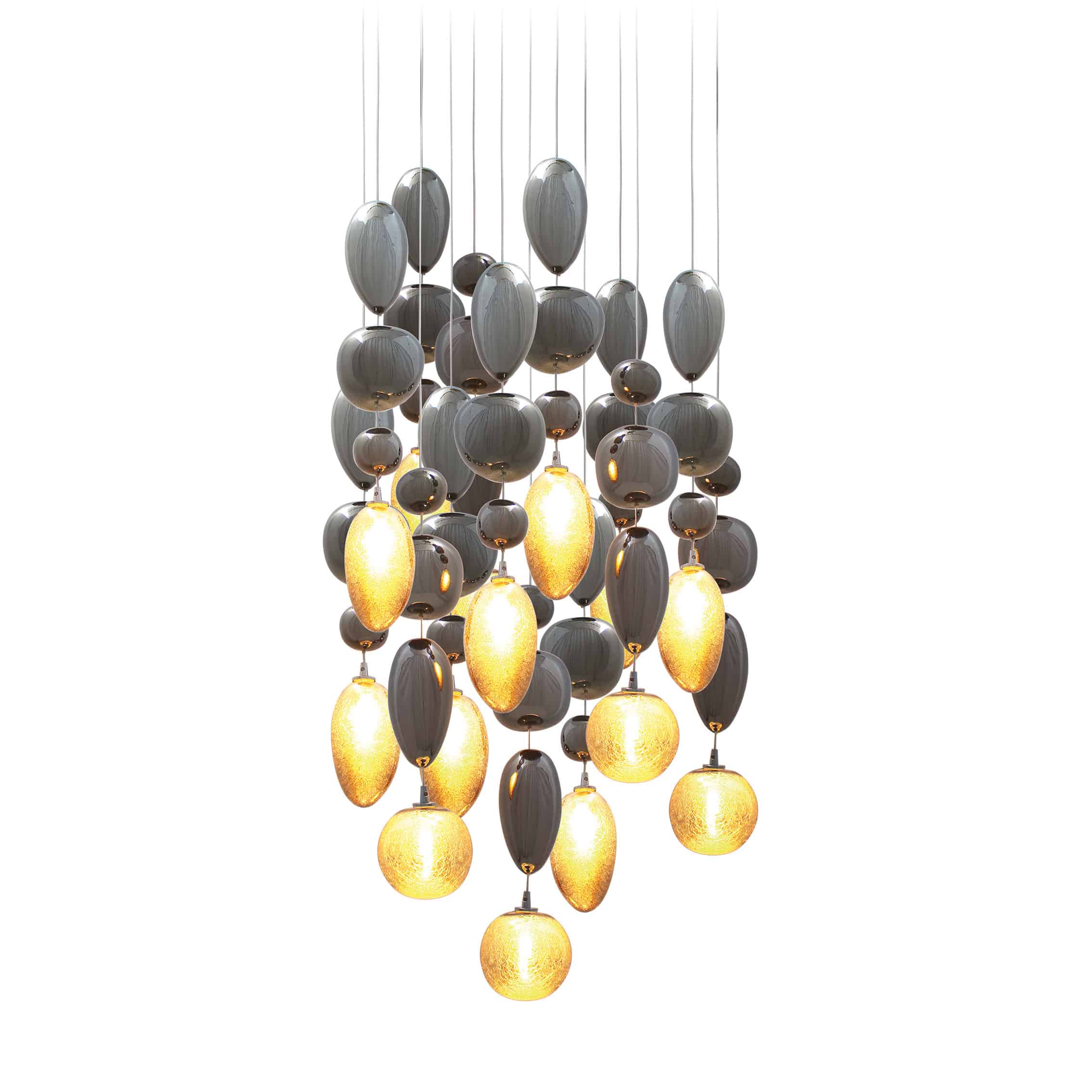 Glass Pendant light- with Murano glass hand blown spheres- styylish