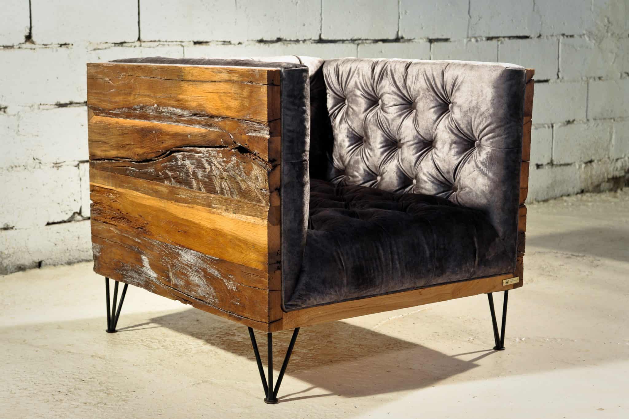 Reclaimed Wood Armchair, European Contemporary Design, Hand Made - Styylish