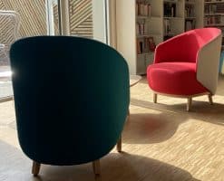 Large Custom made armchair- in red and green- Styylish