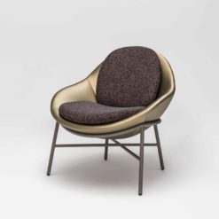 Custom Made Lounge Chair- gold side view- Styylish