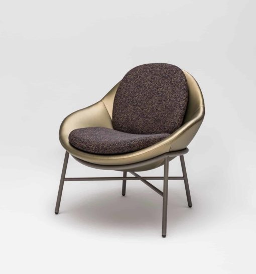 Custom Made Lounge Chair- gold side view- Styylish