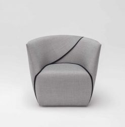 contemporary lounge chair- grey face view- styylish