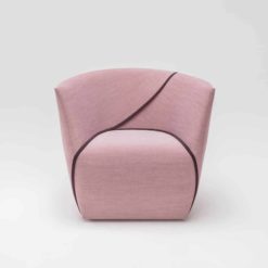contemporary lounge chair- pink face view- styylish
