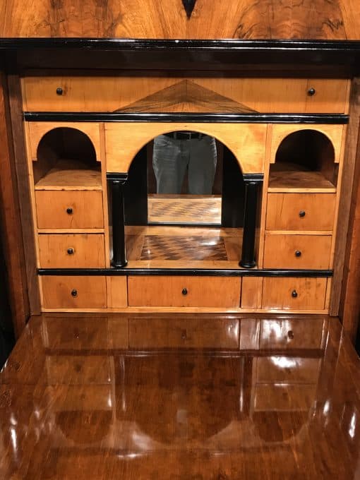 Biedermeier drop front desk- three-front view of the writing compartment- Styylish