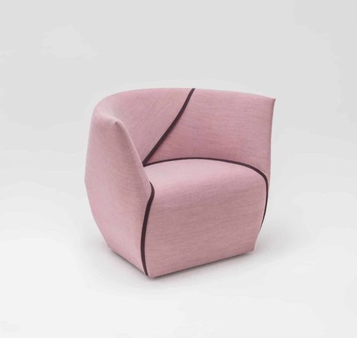 contemporary lounge chair- pink side view- styylish