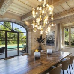 Hand blown pendant lights- view in a summer house in Provence- Styylish