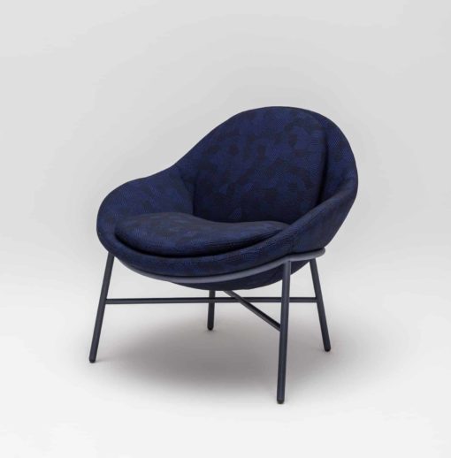 Custom Made Lounge Chair- blue side view- Styylish