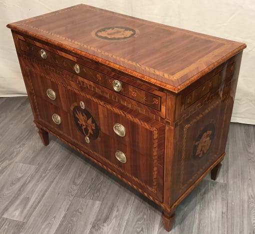 Neoclassical Dresser- king wood with marquetry-Three quarter view- Styylish
