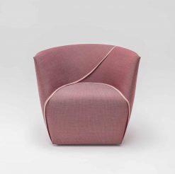 contemporary lounge chair- old pink face view- styylish