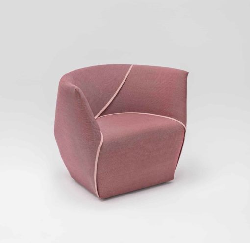 contemporary lounge chair- old pink side view- styylish