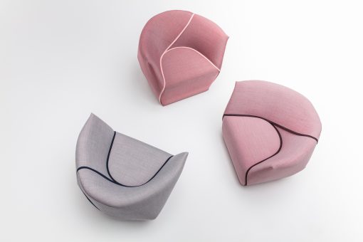 contemporary lounge chair- set of three seen from above- styylish