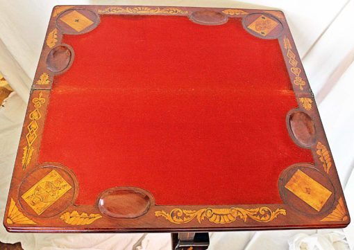 Dutch Game Table- view of card table top- styylish
